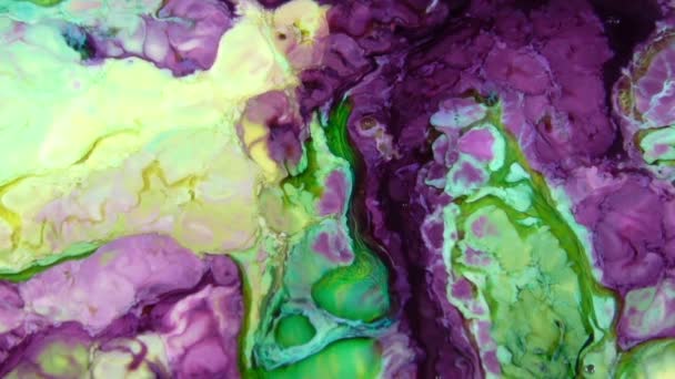 Liquid Colorful Paint Klappar Blanda Slow Motion Flytande Färg Mönster — Stockvideo