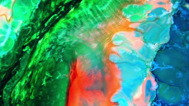 Peinture Colorée Liquide Atténue Mélange Ralenti Couleur Liquide Motifs Peinture — Video