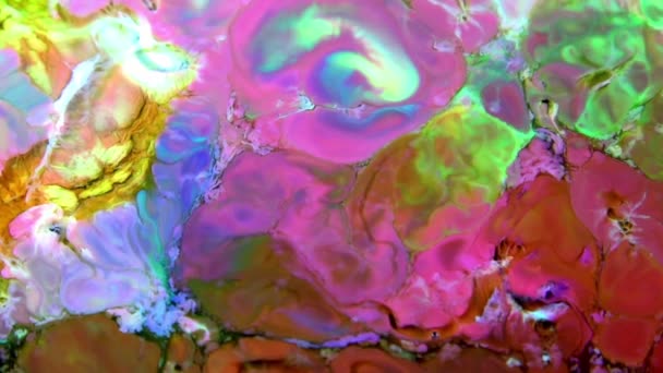 Peinture Colorée Liquide Atténue Mélange Ralenti Couleur Liquide Motifs Peinture — Video