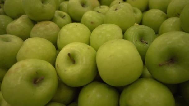 Πολύ Ωραίο Pile Της Πράσινης Apple Πλάνα — Αρχείο Βίντεο