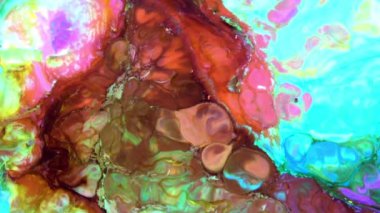 Yavaş Hareketli Makro Desen Sanatsal Kavramsal Renk Yüzey Taşıyıcı Yüzey Sıvı Boya Sıçratma Sanatı DokusuName