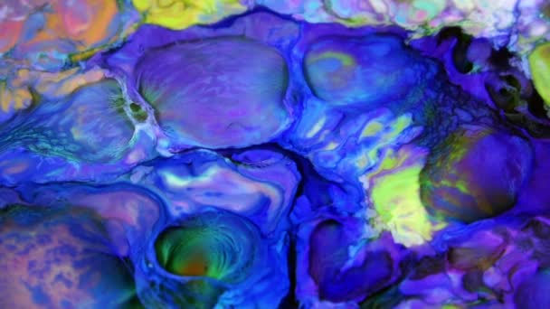 Slow Motion Macro Abstraistic Artistic Color Surface Moving Surface Liquid — стоковое видео