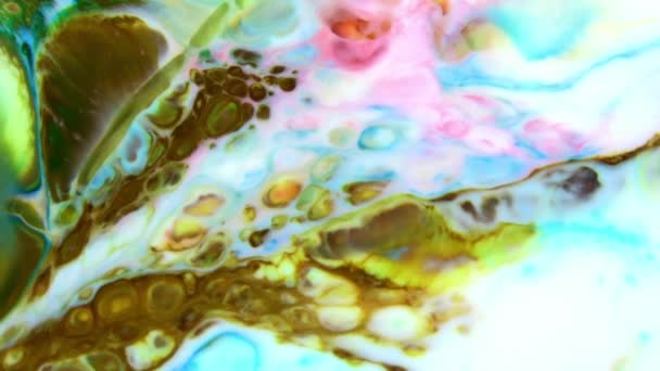 1920X1080 Fps Très Belle Encre Abstraite Couleur Galactique Peinture Liquide — Video