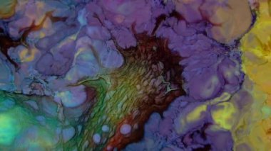 1920x1080 25 Fps. Renkli Boya Akışı Arkaplan Doku Görüntüsü Yayılıyor.