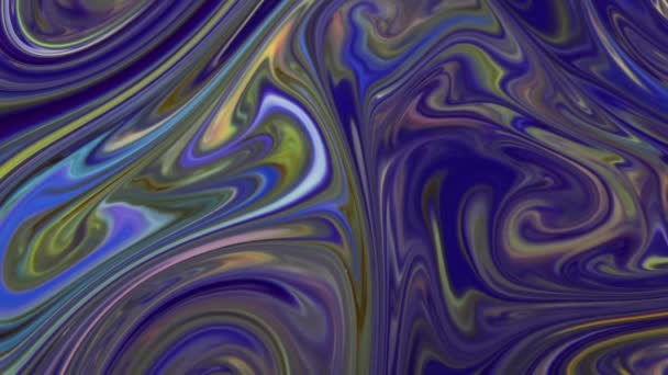 スローモーションマクロアブストラクトパターン芸術的コンセプトカラー表面の動き表面液体ペイントスプラッシングアートデザインテクスチャ — ストック動画
