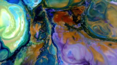 1920x1080 25 Fps. Çok Güzel Mürekkep Soyut Galaktik Renk Boyası Sıvı Doku Tasarımı Videosu.