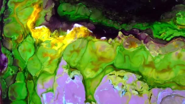 1920X1080 Fps Très Belle Encre Abstraite Couleur Galactique Peinture Liquide — Video