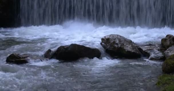 Sehr Schönes Wasser Das Auf Felsen Fällt — Stockvideo