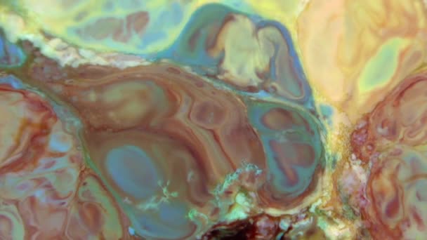 Abstrakt Baggrund Med Psykedelisk Maleri Farverige Levende Farver Organisk Effekt – Stock-video