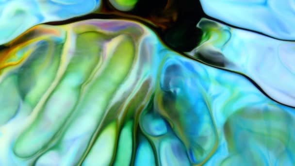 Fondo Abstracto Con Pintura Psicodélica Colores Vivos Coloridos Efecto Orgánico — Vídeo de stock