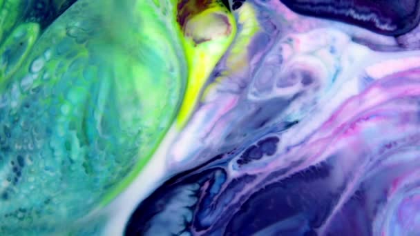 Fond Abstrait Avec Peinture Psychédélique Dans Des Couleurs Vives Colorées — Video