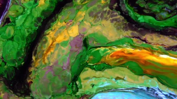 Fond Abstrait Avec Peinture Psychédélique Dans Des Couleurs Vives Colorées — Video