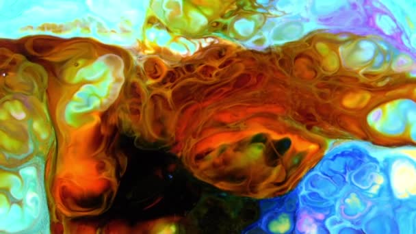 Fond Abstrait Avec Peinture Psychédélique Dans Des Couleurs Vives Colorées — Video