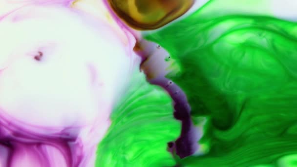 Abstraktní Pozadí Psychedelickou Malbou Barvitých Barvách Organický Efekt Plynulou Malbou — Stock video