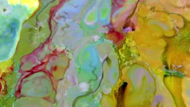 Fundo Abstrato Com Pintura Psicodélica Cores Vivas Coloridas Efeito Orgânico — Vídeo de Stock