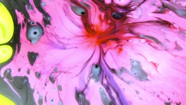 Fond Abstrait Avec Peinture Psychédélique Dans Des Couleurs Vives Colorées — Video