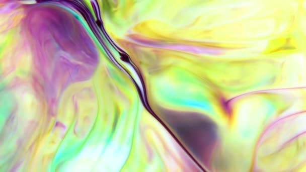 Sfondo Astratto Con Pittura Psichedelica Colori Vivaci Colorati Effetto Organico — Video Stock