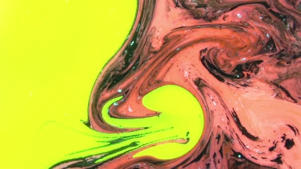 Fundo Abstrato Com Pintura Psicodélica Cores Vivas Coloridas Efeito Orgânico — Vídeo de Stock