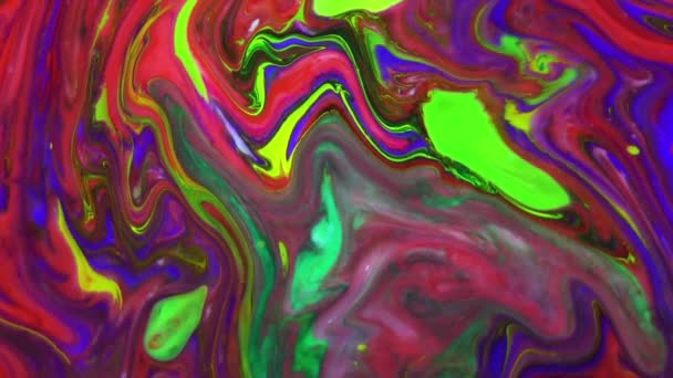 Abstract Background Psychedelic Painting Colorful Vivid Colors Organic Effect Fluid — Stock Video