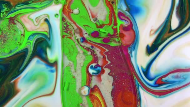 Fundo Abstrato Com Pintura Psicodélica Cores Vivas Coloridas Efeito Orgânico — Vídeo de Stock