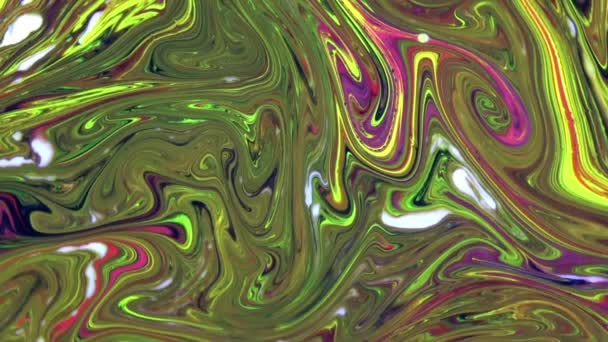 1920X1080 Fps Tinta Muito Agradável Abstrato Psicodélico Pintura Líquida Movimento — Vídeo de Stock