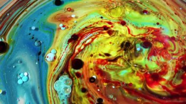 1920x1080 25 Fps. Çok Güzel Mürekkep Soyut Galaktik Renk Boyası Sıvı Doku Tasarımı Videosu.