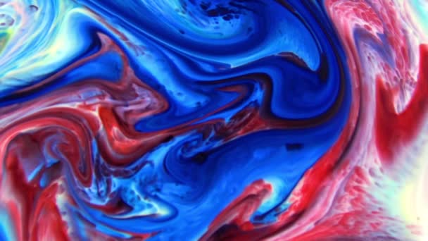 Résumé Mouvement Peinture Encre Explose Propage Sur Élément Liquide Laiteux — Video