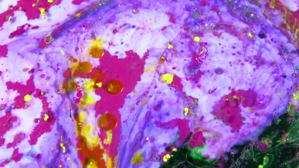 Résumé Mouvement Peinture Encre Explose Propage Sur Élément Liquide Laiteux — Video