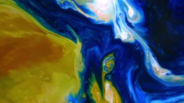 Abstract Ink Paint Movement Explode and Spread on Milky Liquid Element