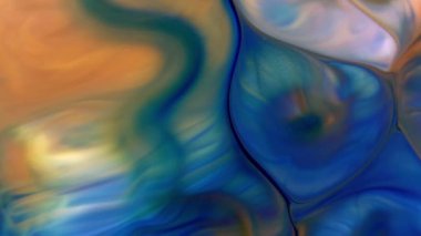 Abstract Ink Paint Movement Explode and Spread on Milky Liquid Element