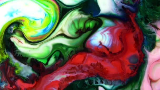Abstrakcyjny Ruch Farb Atramentowych Eksploduje Rozprzestrzenia Się Mlecznopłynnym Elemencie — Wideo stockowe
