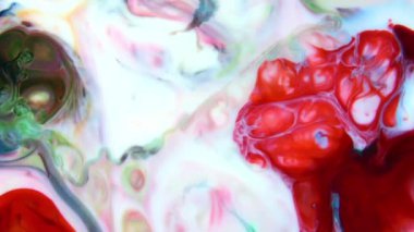 Abstract Ink Paint Movement Explode and Spread on Milky Liquid Element