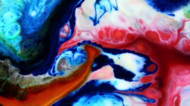 Abstract Ink Paint Movement Explode and Spread on Milky Liquid Element