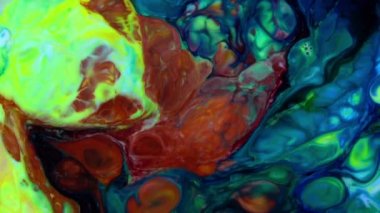 Çok Güzel Mürekkep Soyut Psikedelik Boyalı Sıvı Hareketli Arkaplan Doku Görüntüsü.
