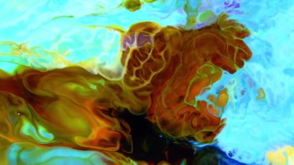 Muy Agradable Tinta Abstracta Pintura Psicodélica Movimiento Líquido Fondo Textura — Vídeos de Stock