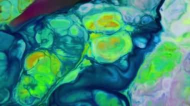 Çok Güzel Mürekkep Soyut Psikedelik Boyalı Sıvı Hareketli Arkaplan Doku Görüntüsü.