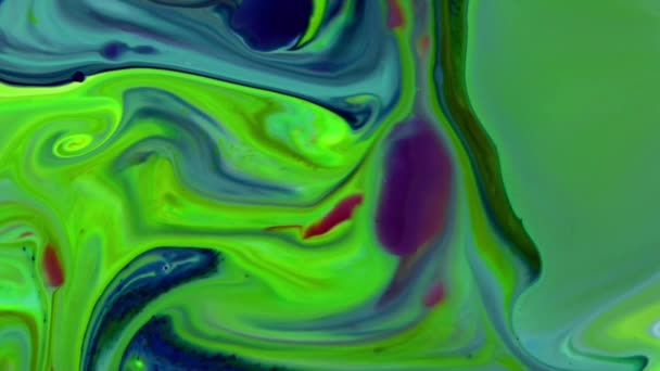 Красивая Чернила Абстрактный Галактический Цвет Paint Liquid Фон Текстура Видео — стоковое видео