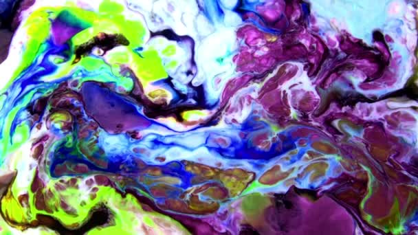 Tinta Muito Agradável Abstract Galactic Colour Paint Liquid Concept Textura — Vídeo de Stock