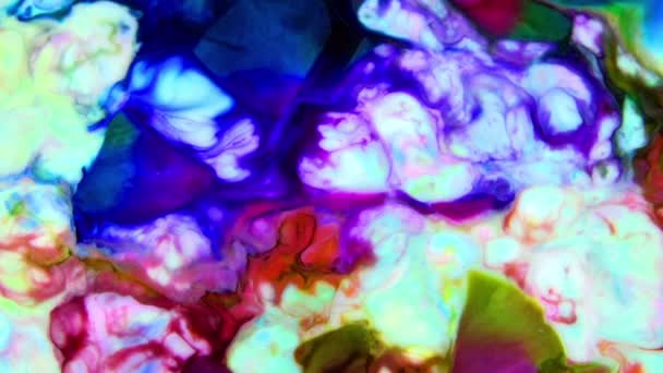 Красивая Чернила Абстрактный Галактический Цвет Paint Liquid Фон Текстура Видео — стоковое видео