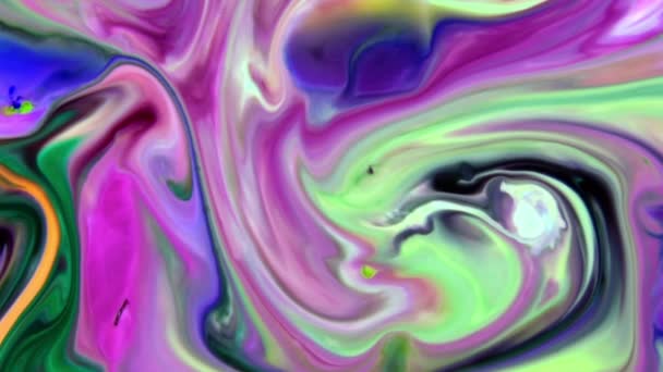 Красивая Чернила Абстрактный Галактический Цвет Paint Liquid Фон Текстура Видео — стоковое видео