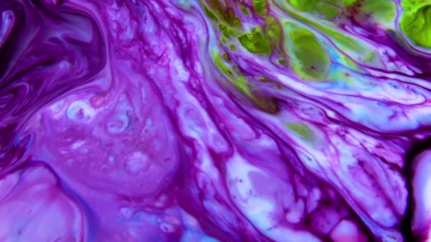 Красивая Чернила Абстрактный Галактический Цвет Paint Liquid Фон Текстура Видео — стоковое видео