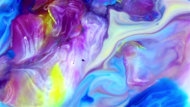 Mycket Trevlig Bläck Abstrakt Galaktisk Färg Färg Flytande Koncept Bakgrund — Stockvideo