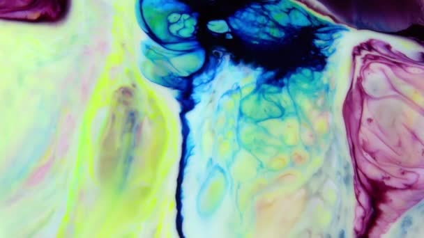 Абстрактный Фон Психоделическим Рисунком Ярких Цветах Органический Эффект Медленном Движении — стоковое видео