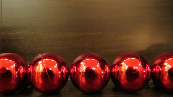 Christmas Decoration Red Tiny Christmas Tree Balls — Stock Photo, Image