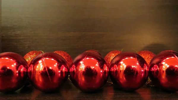 Christmas Decoration Red Tiny Christmas Tree Balls — Stock Photo, Image