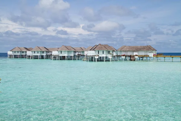 Пляжный Пейзаж Надводным Батискафом Мальдивах — стоковое фото