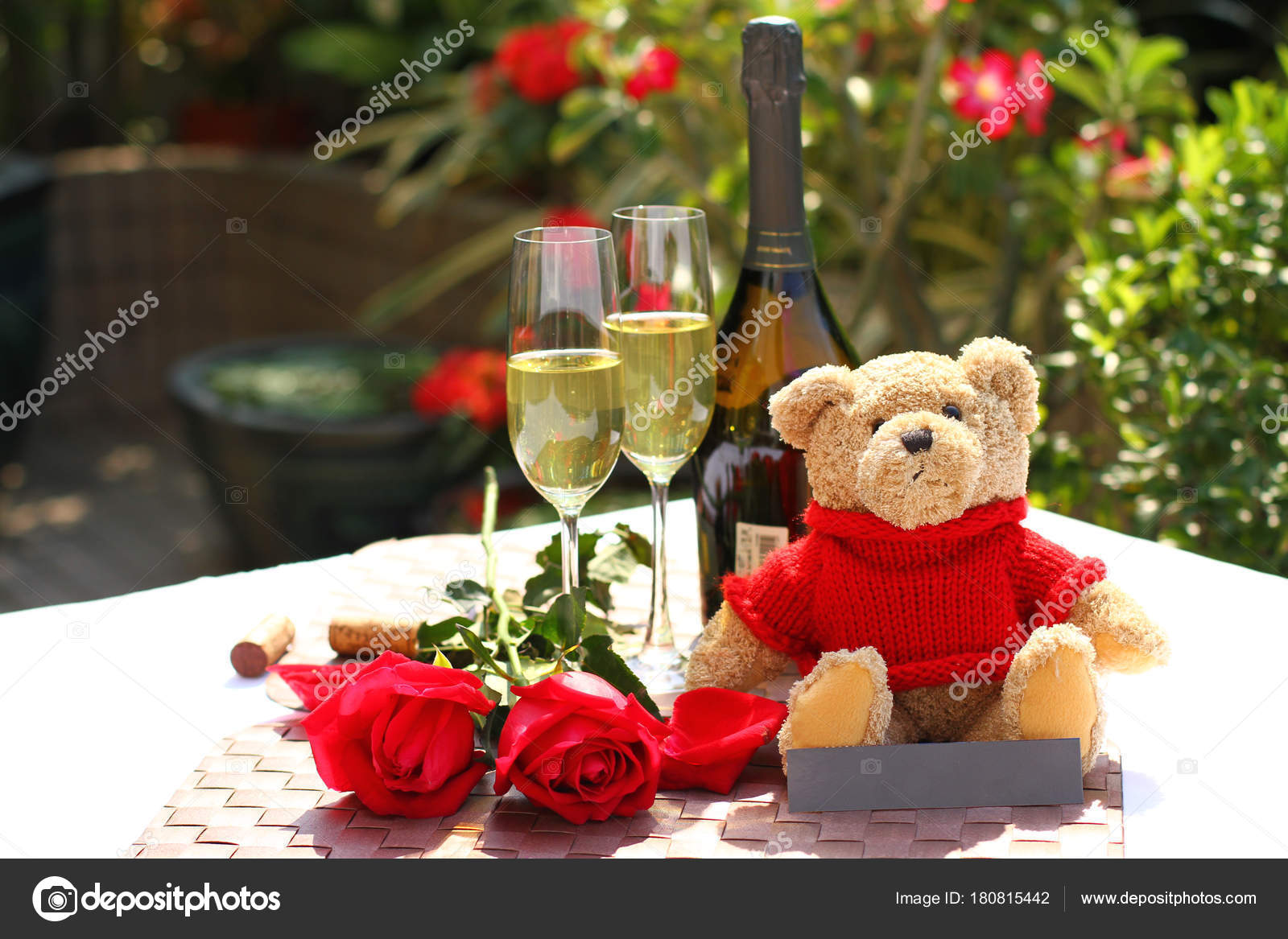 valentine rose teddy bear