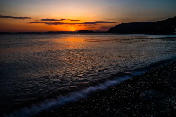 Günbatımı Gadeokdo Island, Busan, Güney Kore
