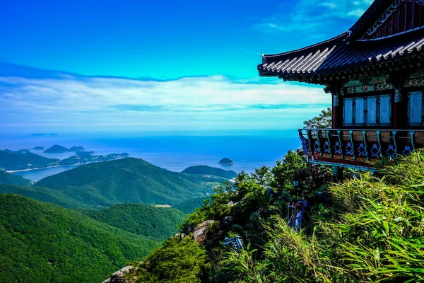 Boriam Small Temple Overlooking Sea Islands Scattered Southern Part Korea — Stock Photo, Image