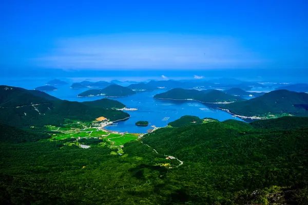 Seaside Villages Surrounded Mountains Islands — Stock Photo, Image